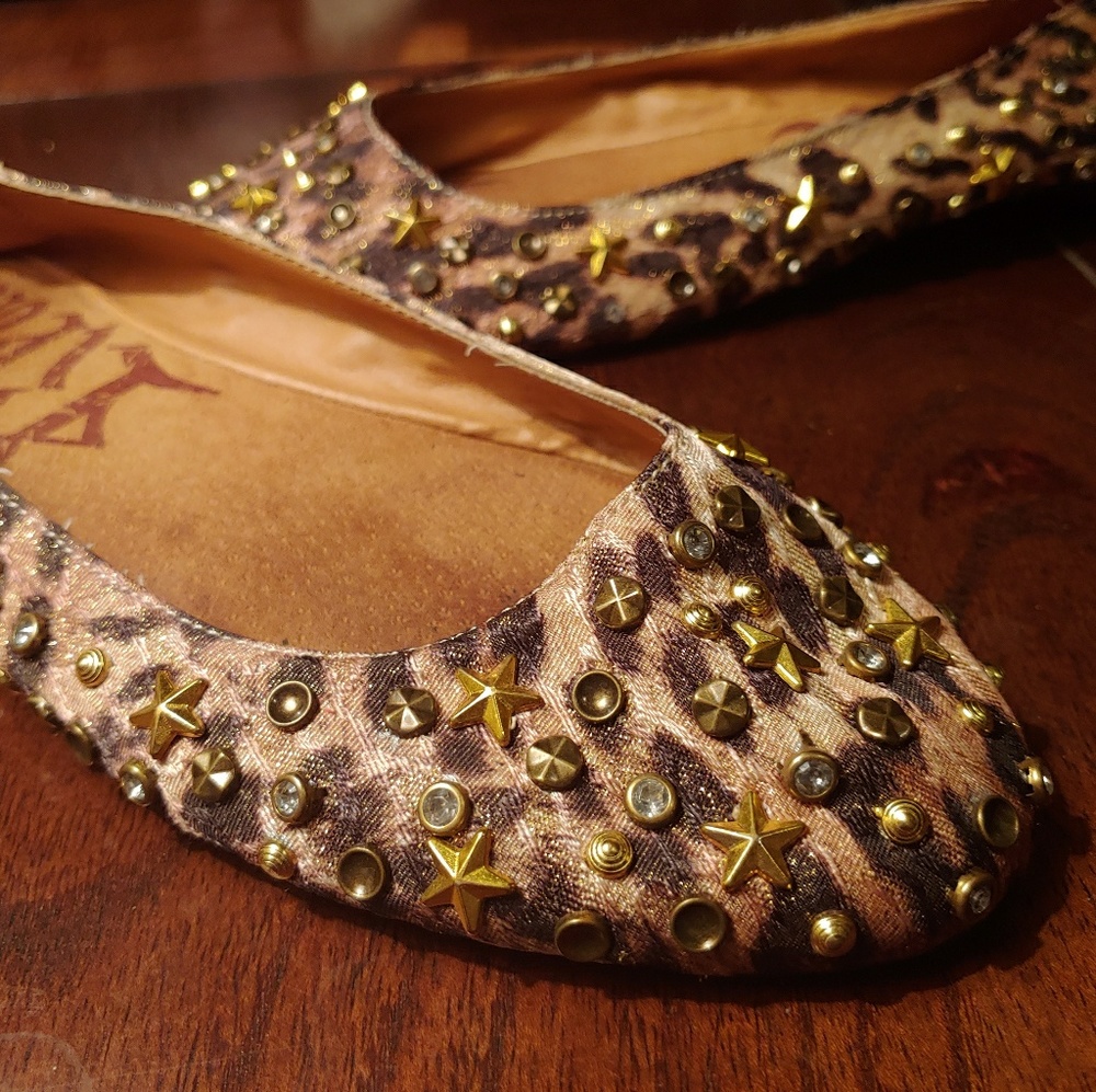 Rebels Studded Leopard Flats